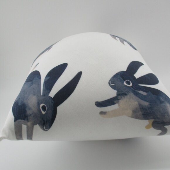 13.5" Blue and Navy Bunny Rabbit Pillow. - Picture 4 of 4